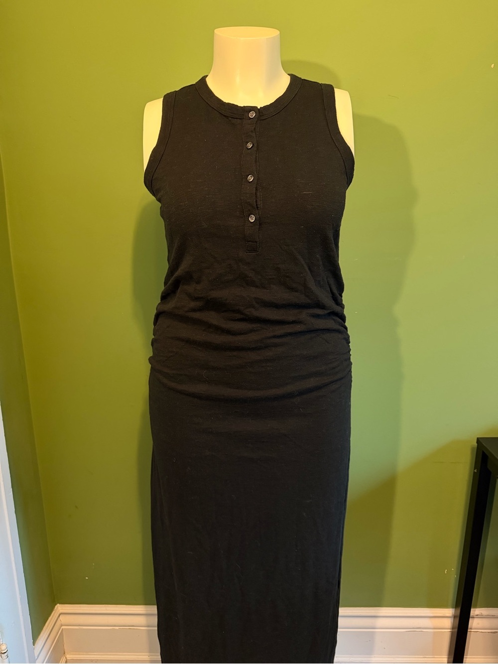 GAP Black Sleeveless Henley Maxi Dress